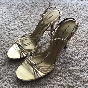 New Gold Chinese Laundry Slingback Sandal Heels